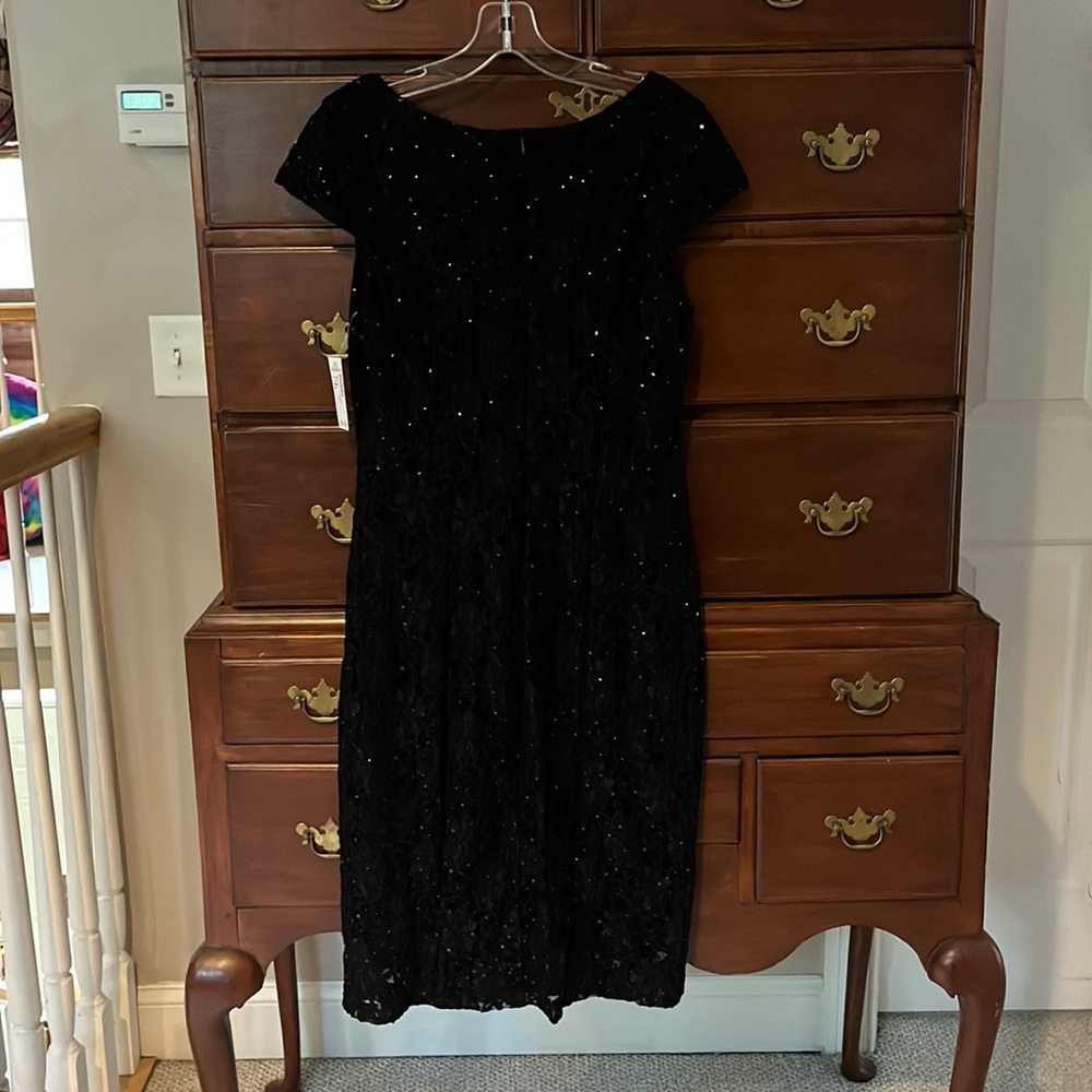 BRAND NEW black midi sequined dress
